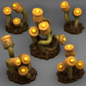 3D Printed Fantastic Plants and Rocks Luminous Plants 28mm - 32mm D&D Wargaming