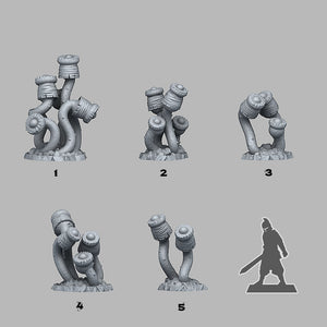 3D Printed Fantastic Plants and Rocks Luminous Plants 28mm - 32mm D&D Wargaming