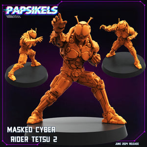 3D Printed Papsikels Masked Cyber Rider Tetsu Set JUNE 2024 TRIBES - CYBERPUNK 28mm 32mm
