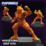 3D Printed Papsikels Masked Cyber Rider Tetsu Set JUNE 2024 TRIBES - CYBERPUNK 28mm 32mm