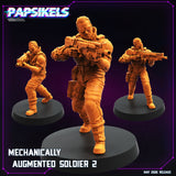3D Printed Papsikels Mechanically Augmented Soldier Set May 2025 Cyberpunk Set 28mm 32mm
