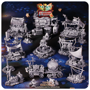 3D Printed Cast n Play Medieval Market 2 Terrain Set 28mm 32mm D&D