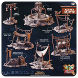 3D Printed Cast n Play Medieval Market 2 Terrain Set 28mm 32mm D&D