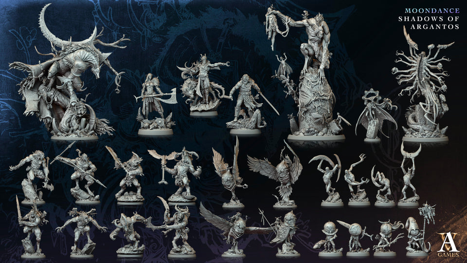 3D Printed Archvillain Games Draevan - Lycan Exarch Moondance - Shadows of Argantos 28 32mm D&D