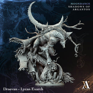 3D Printed Archvillain Games Draevan - Lycan Exarch Moondance - Shadows of Argantos 28 32mm D&D