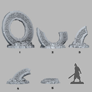 3D Printed Fantastic Plants and Rocks Magic Dwarf Ruins 28mm - 32mm D&D Wargaming