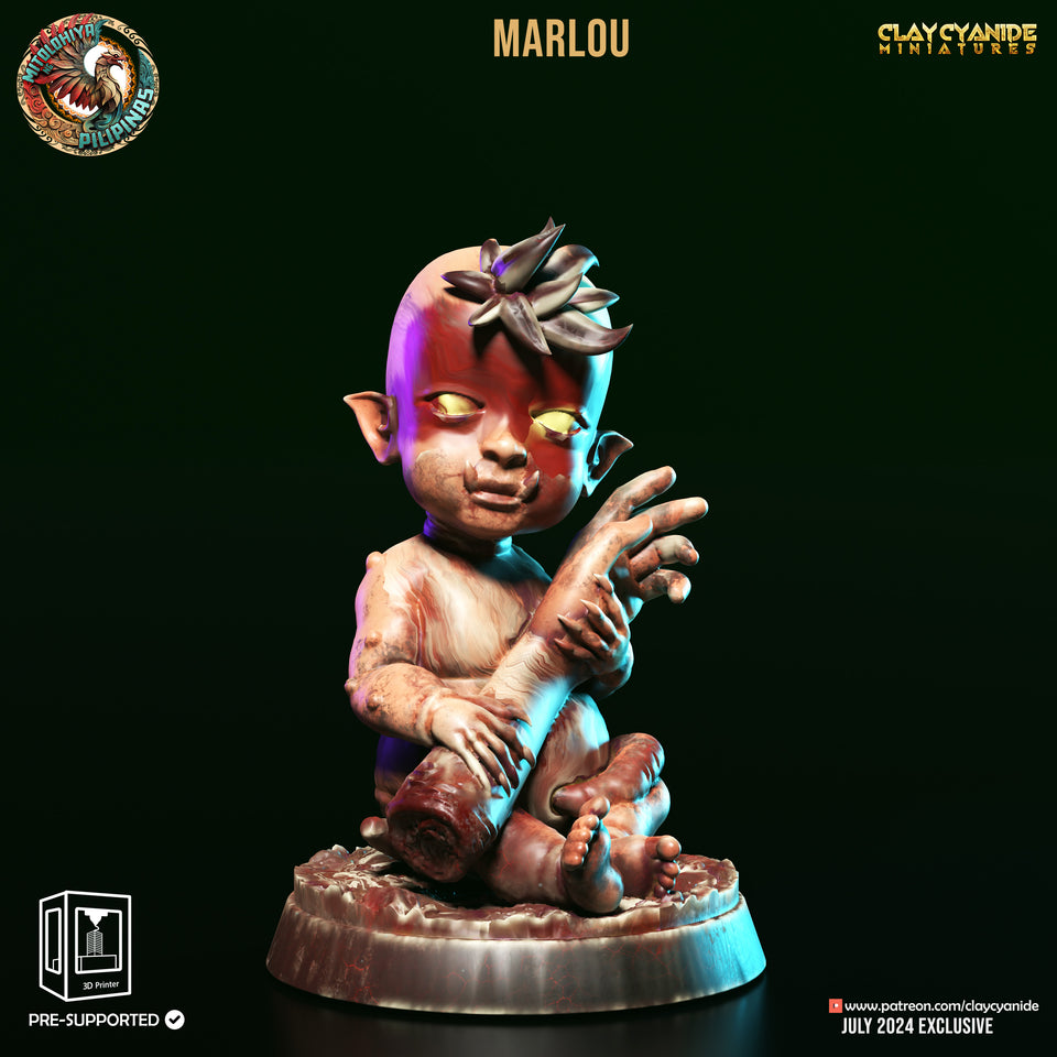 3D Printed Clay Cyanide Tiyanak Philippine Mythology 28 32 mm D&D