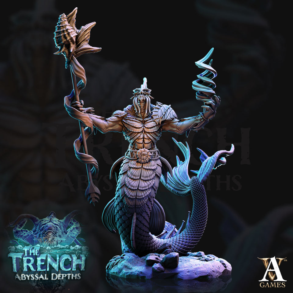 3D Printed Archvillain Games Merrows The Trench Abyssal Depths 28 32mm D&D