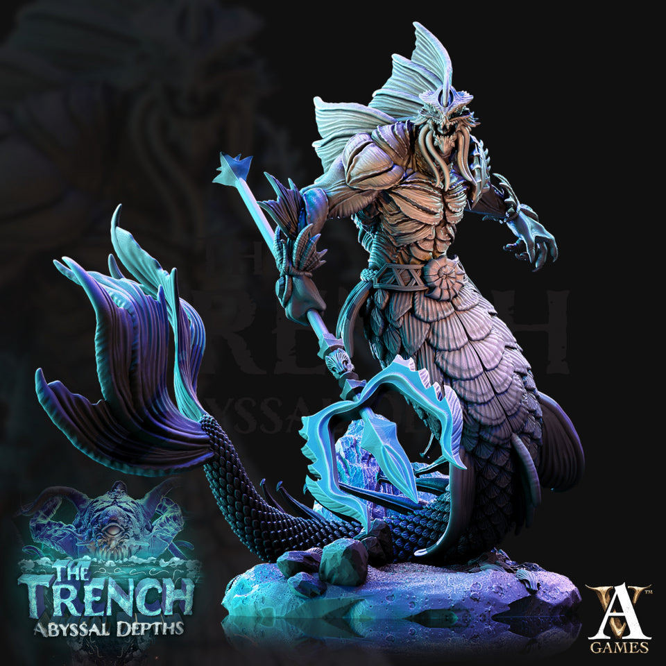 3D Printed Archvillain Games Merrows The Trench Abyssal Depths 28 32mm D&D