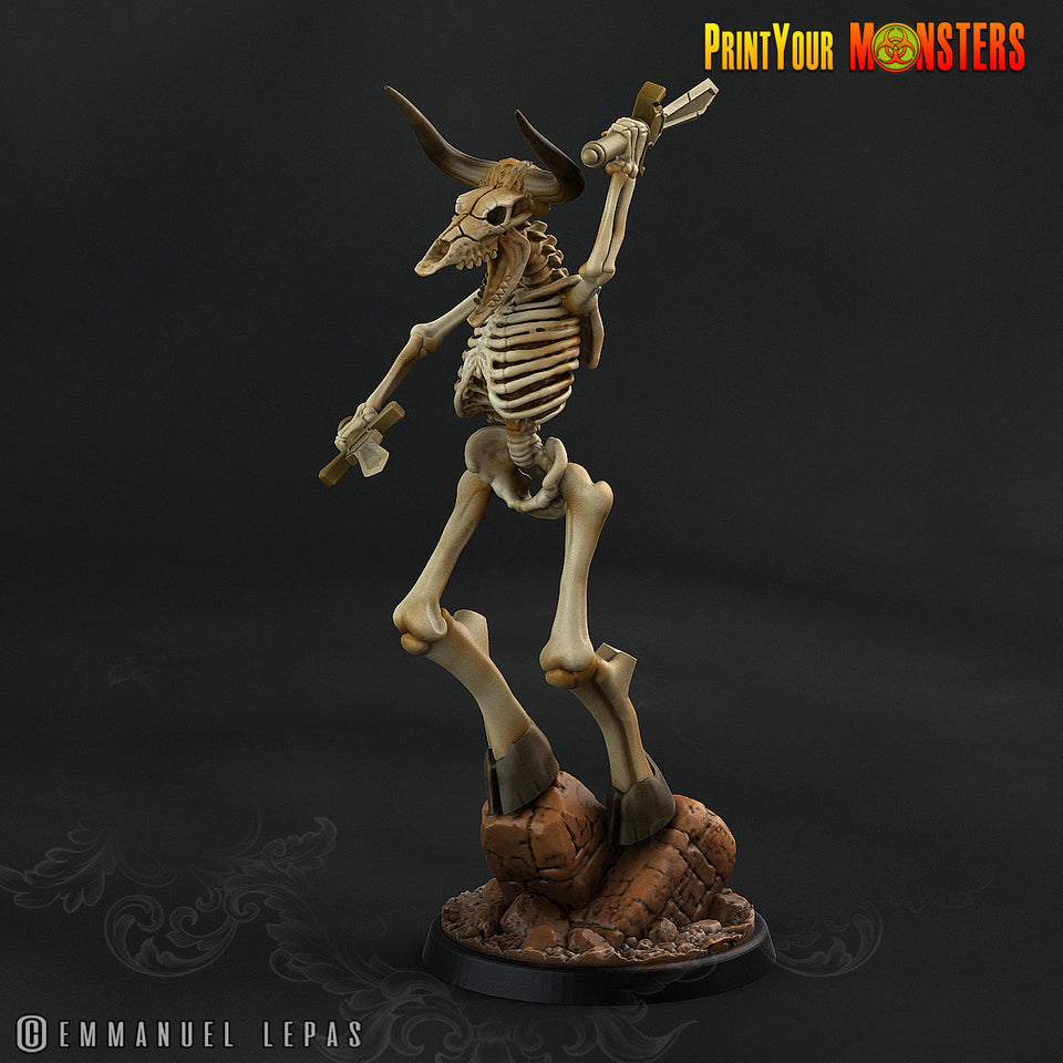 3D Printed Print your Monster The Ancient Bones Pack - Bone Minotaurs 28mm 32mm D&D