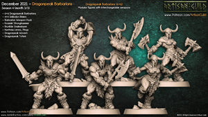 3D Printed Artisan Guild Modular Dragonpeak Barbarians Dragonpeak Barbarians 28mm 32mm