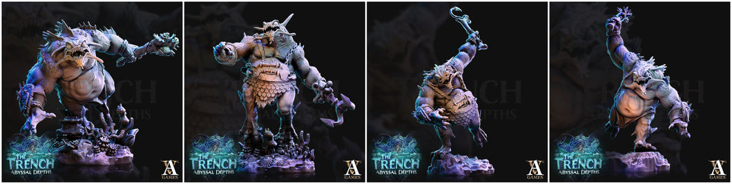 3D Printed Archvillain Games Morlok Big Bois The Trench Abyssal Depths 28 32mm D&D