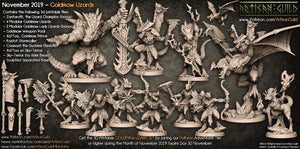 3D Printed Artisan Guild  Modular Goldmaw Lizards Goldmaw Lizards Set 28mm 32mm