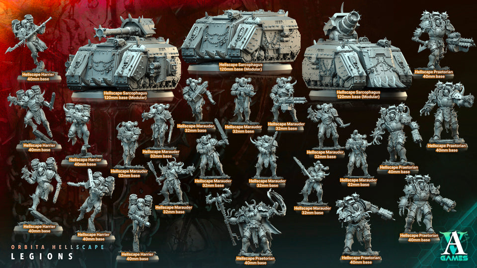 3D Printed Archvillain Games Hellscape Praetorian Orbita Hellscape - Legions 28 32mm D&D