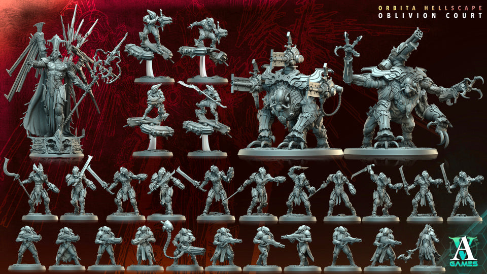 3D Printed Archvillain Games Phobian Orbita Hellscape Oblivion Court 28 32mm D&D