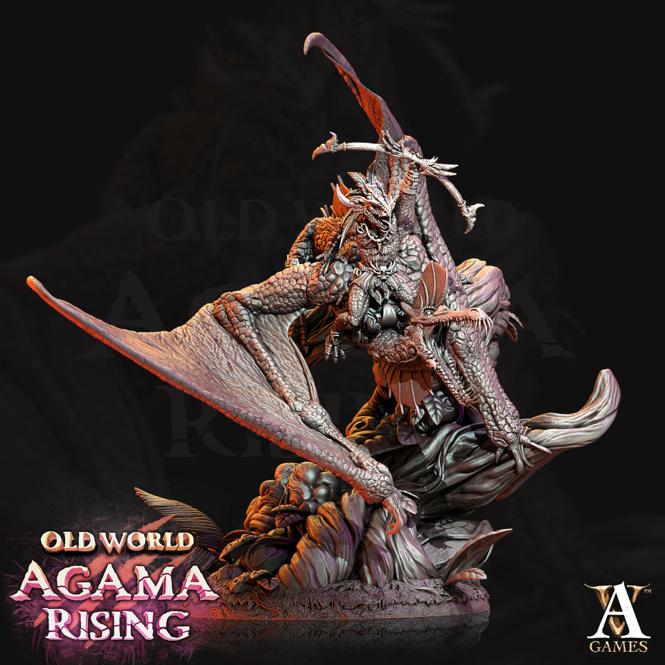 3D Printed Archvillain Games Old World Agama Rising - Quetzal Riders 28mm 32mm D&D