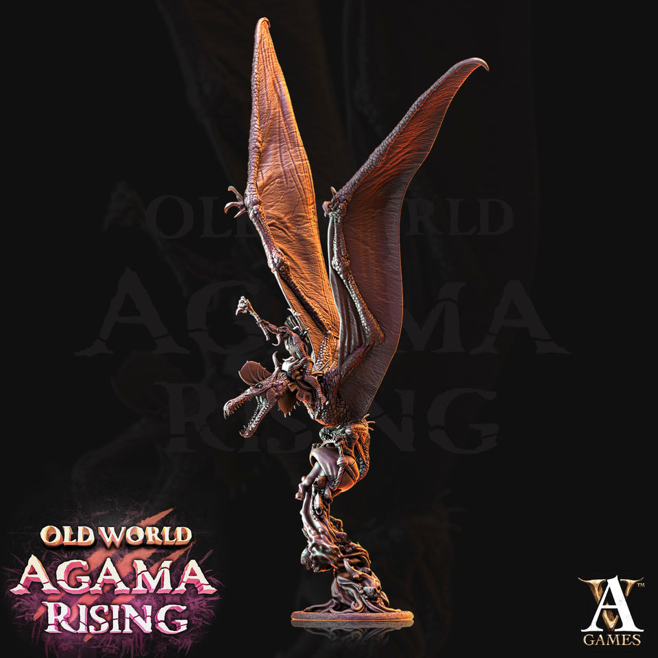 3D Printed Archvillain Games Old World Agama Rising - Quetzal Riders 28mm 32mm D&D