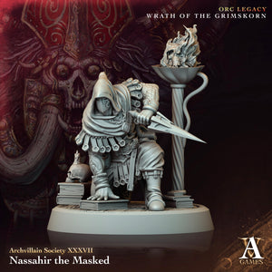 3D Printed Archvillain Games Nassahir the Masked Archvillain Society Vol XXXVII 28 32mm D&D