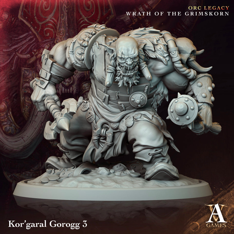 3D Printed Archvillain Games Kor'garal Gorogg Orc Legacy Wrath of the Grimskorn 28 32mm D&D
