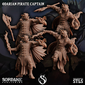 3D Printed Sordane Publishing Arcane Minis Odarian Pirate Captain Swindler's Luck Part Two 28 32mm D&D