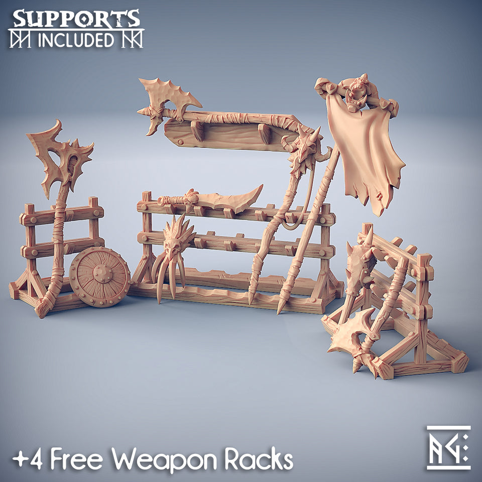 3D Printed Artisan Guild Standalone Weapons for Loot and Racks Orc Barbarians Set  28mm 32mm