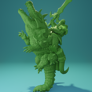 3D Printed Nafarrate Crocodile Rider Orc Set Orcs Army 28 32 mm D&D
