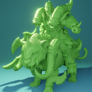 3D Printed Nafarrate Panther Rider Orc Set Orcs Army 28 32 mm D&D