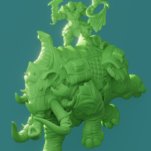3D Printed Nafarrate Mammoth Rider Orc Set Orcs Army 28 32 mm D&D