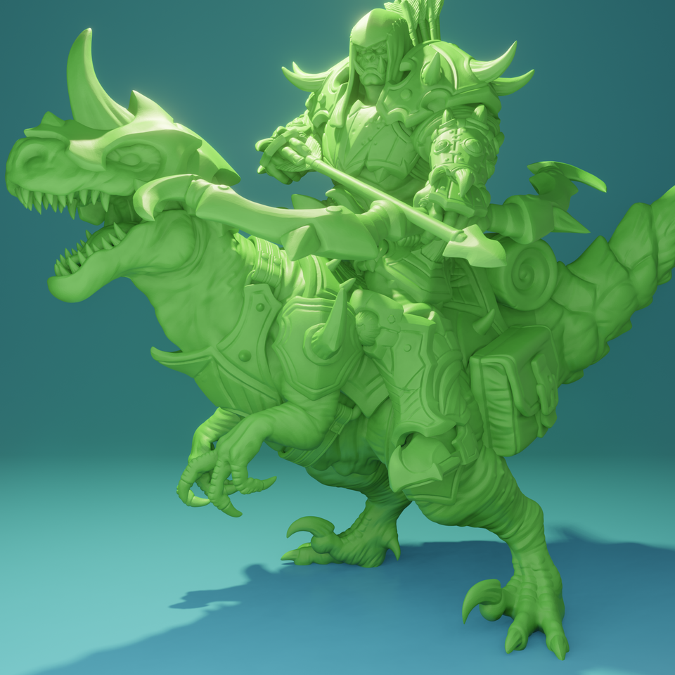 3D Printed Nafarrate Velociraptor Rider Orc Set Orcs Army 28 32 mm D&D