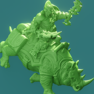 3D Printed Nafarrate Rhino Rider Orc Set Orcs Army 28 32 mm D&D