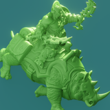 3D Printed Nafarrate Rhino Rider Orc Set Orcs Army 28 32 mm D&D