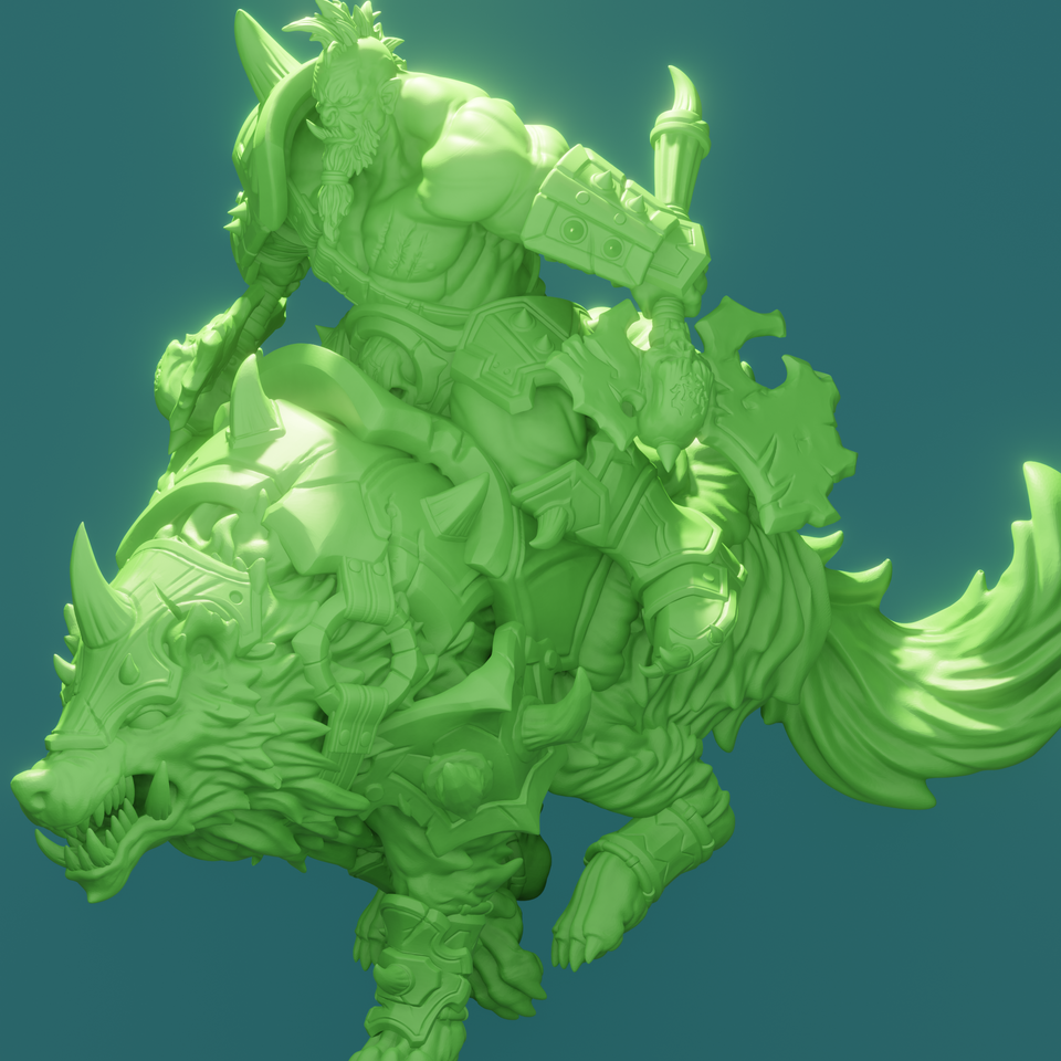 3D Printed Nafarrate Wolf Rider Orc Set Orcs Army 28 32 mm D&D