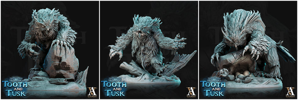 3D Printed Archvillain Games Frostburn Horrors Tooth and Tusk - Owlbears 28mm 32mm D&D