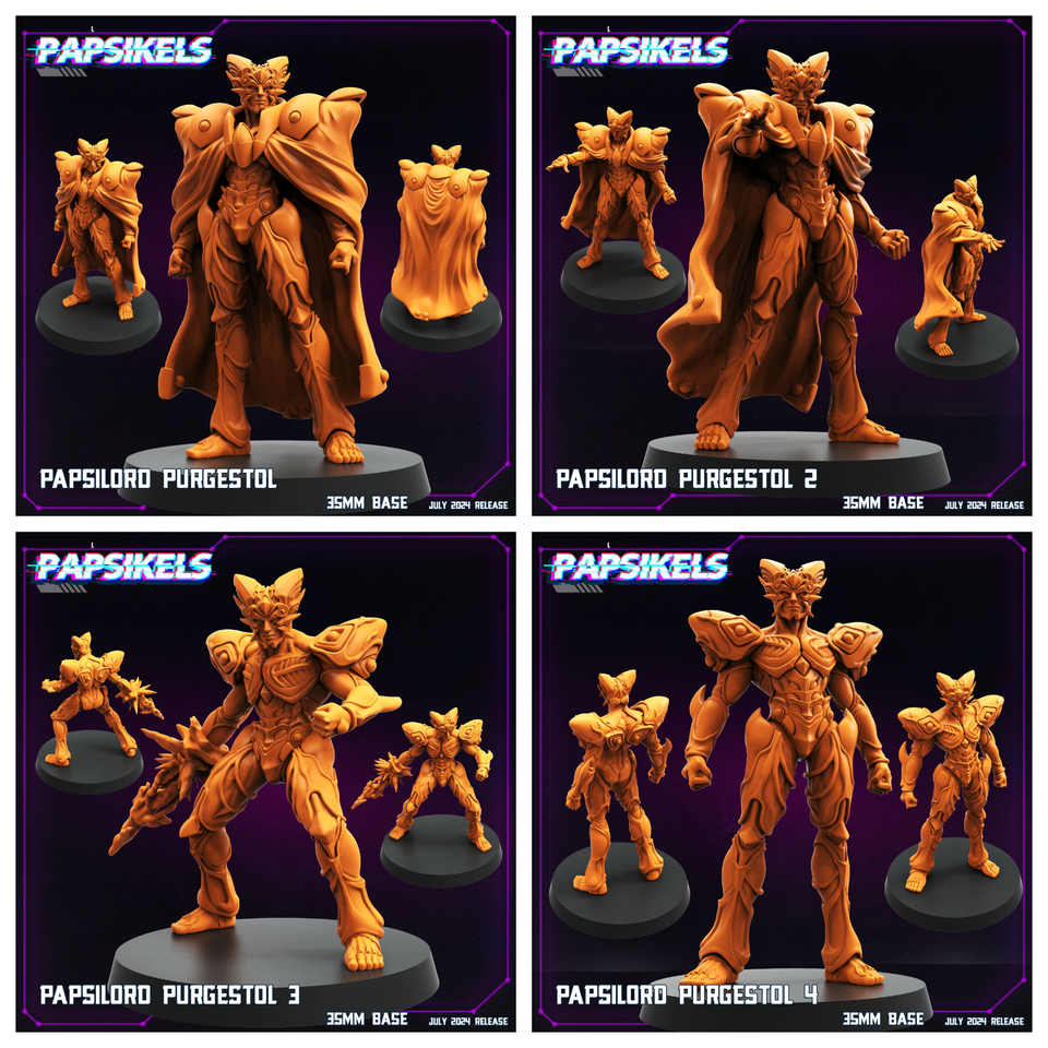 3D Printed Papsikels Papsilord Purgestol Set July 2024 Cyberpunk 28mm 32mm