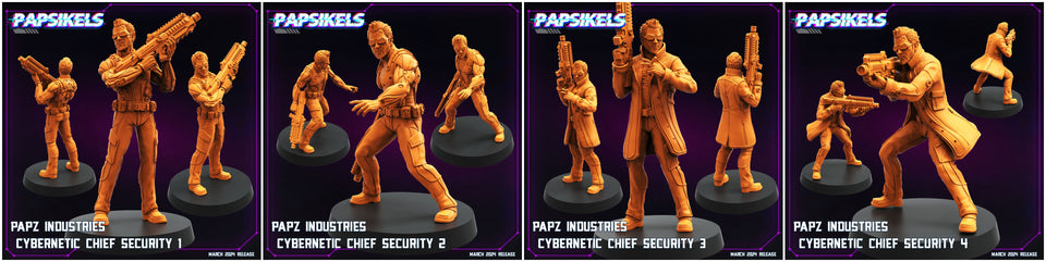 3D Printed Papsikels Papz Industries Cybernetic Chief Security Set 28mm 32mm