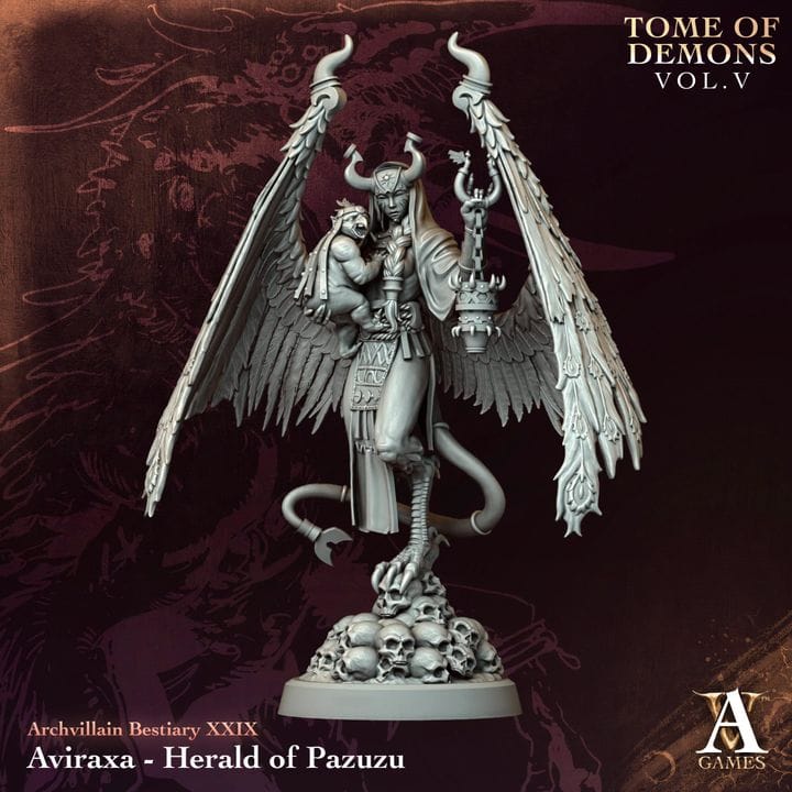 Pazuzu Demon Encounter Set – Archvillain Games Boss Miniatures | 28mm & 32mm DnD Resin Models - 3D Printing Boss 