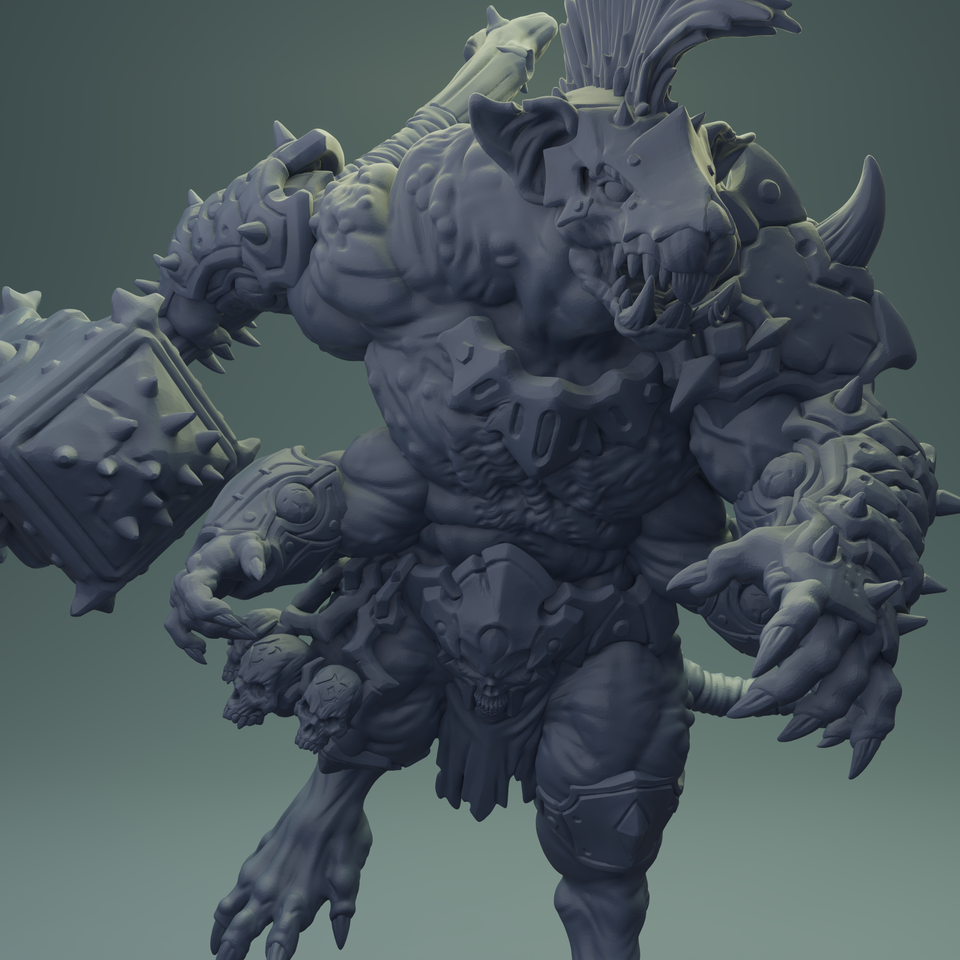 3D Printed Nafarrate Rats Army Rat Berserker Set 28mm 32mm D&D