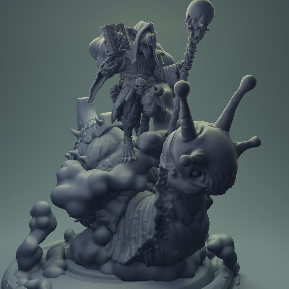 3D Printed Nafarrate Rats Army Rat Riding Snail Set 28mm 32mm D&D