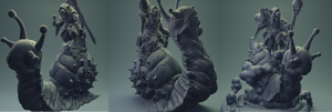 3D Printed Nafarrate Rats Army Rat Riding Snail Set 28mm 32mm D&D