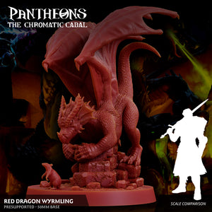 3D Printed Sordane Publishing Wyrmling Red Dragon Pantheons - The Chromatic Cabal 28 32mm D&D