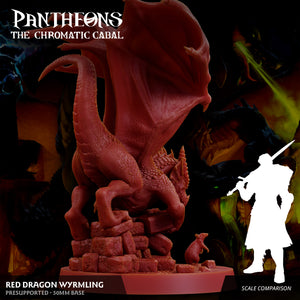3D Printed Sordane Publishing Wyrmling Red Dragon Pantheons - The Chromatic Cabal 28 32mm D&D