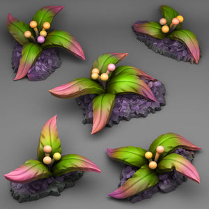 3D Printed Fantastic Plants and Rocks Romantic Plants 28mm - 32mm D&D Wargaming