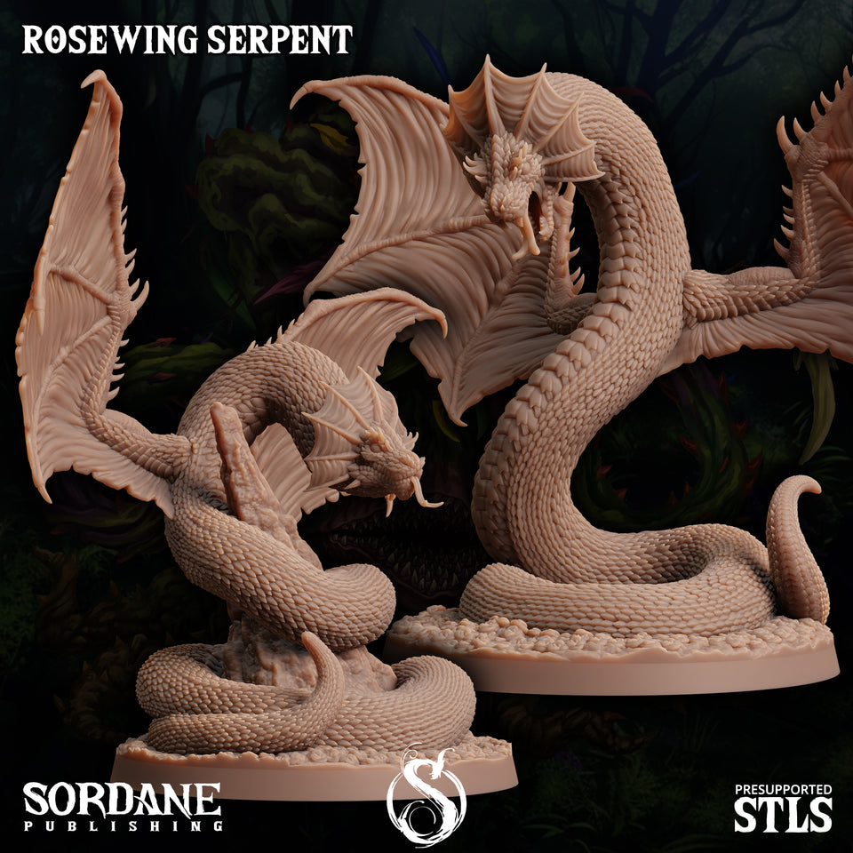 3D Printed Sordane Publishing Rosewing Serpent Cupid's Embrace Set 28 32mm D&D