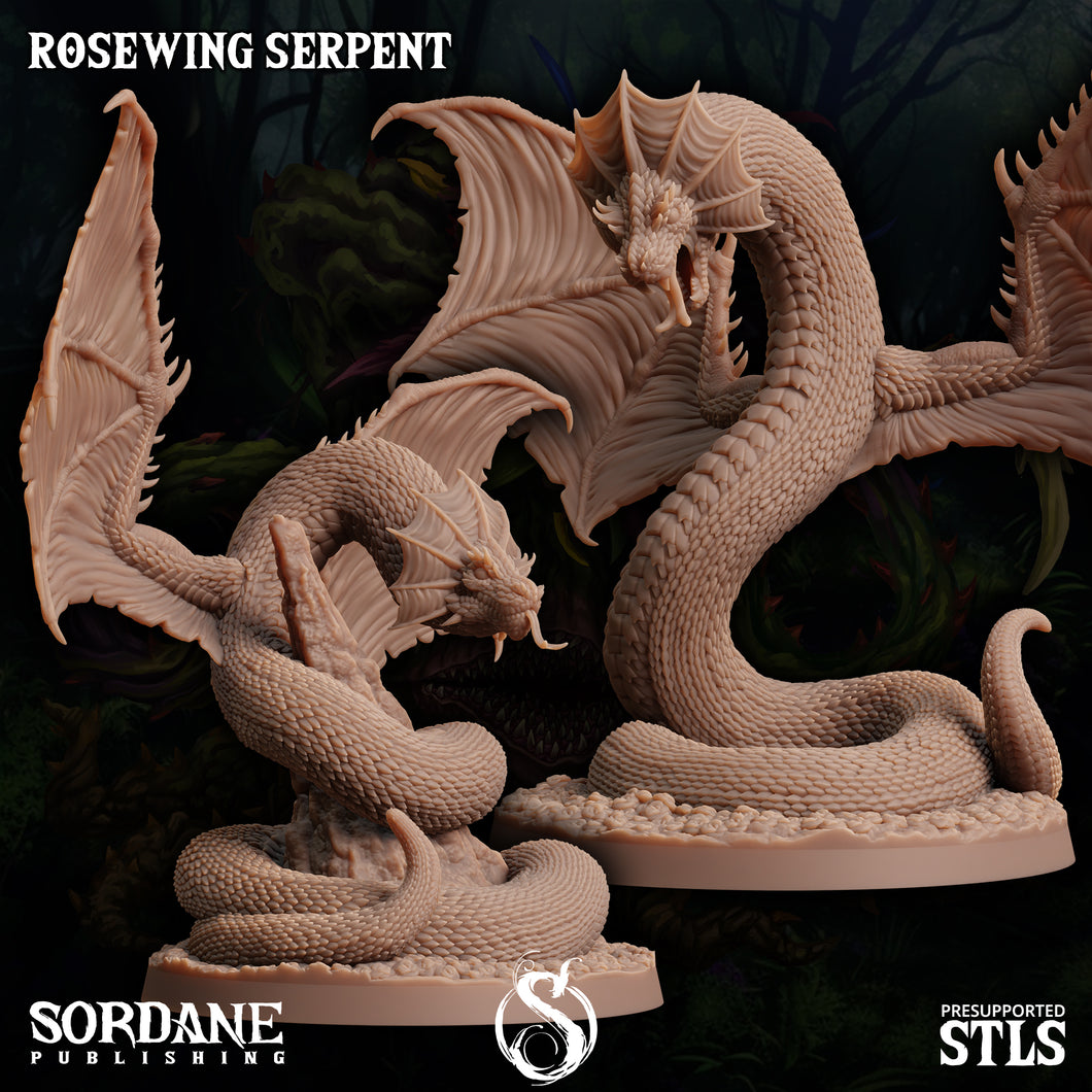3D Printed Sordane Publishing Rosewing Serpent Cupid's Embrace Set 28 32mm D&D