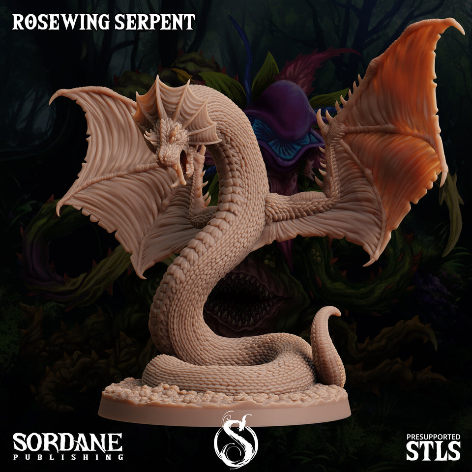 3D Printed Sordane Publishing Rosewing Serpent Cupid's Embrace Set 28 32mm D&D