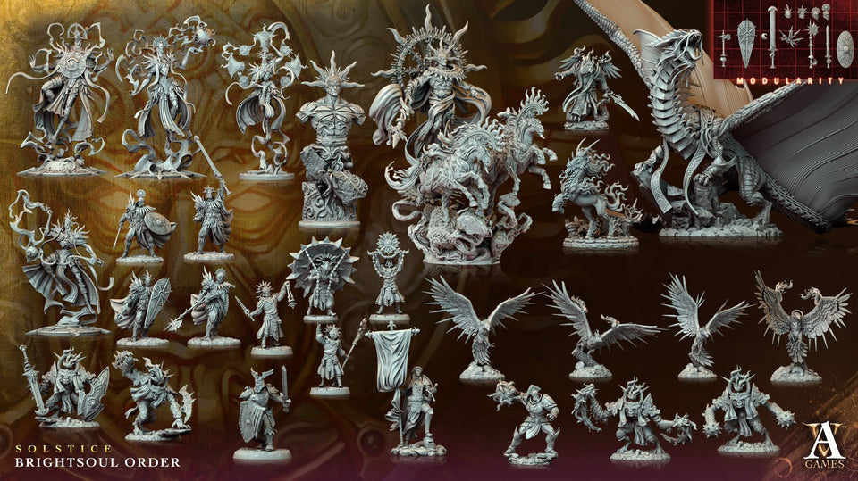 3D Printed Archvillain Games Solarwing Phoenix Solstice Ray of Sol Myr 28 32mm D&D