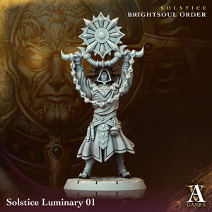 3D Printed Archvillain Games Solstice Luminary Solstice Ray of Sol Myr 28 32mm D&D