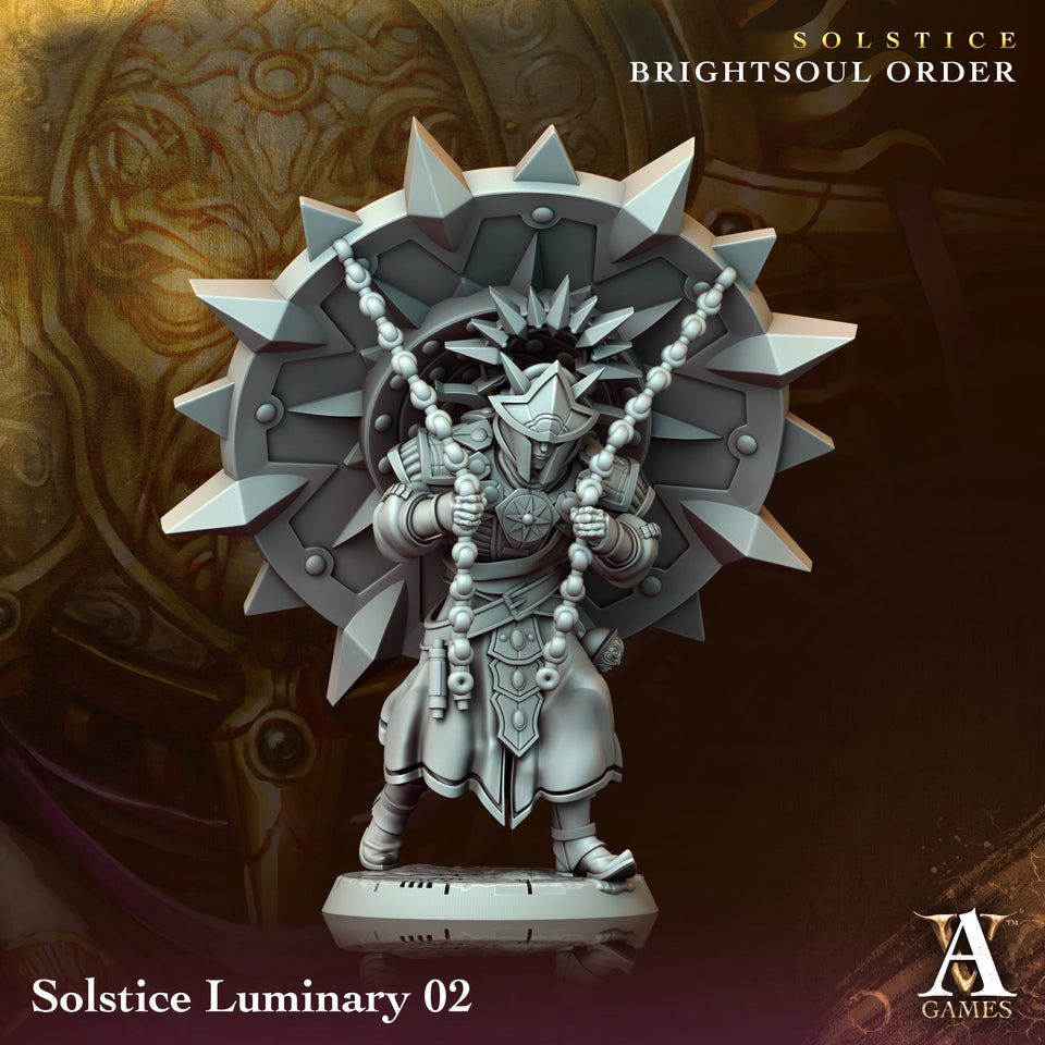 3D Printed Archvillain Games Solstice Luminary Solstice Ray of Sol Myr 28 32mm D&D