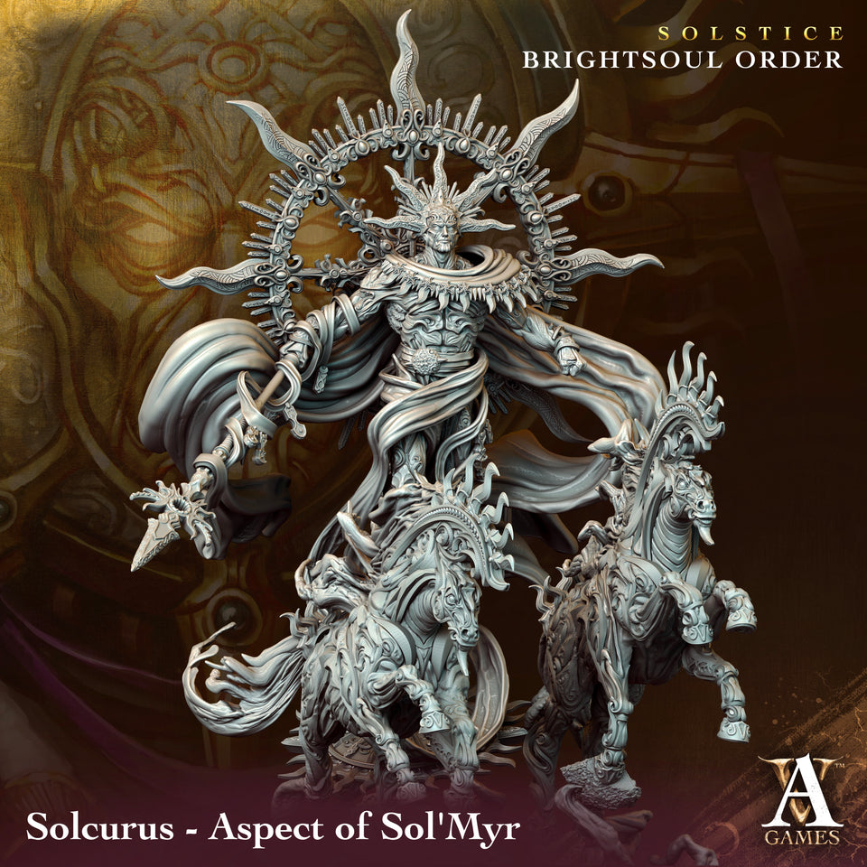 3D Printed Archvillain Games Solcurus Aspect of Sol Myr Solstice Ray of Sol Myr 28 32mm D&D