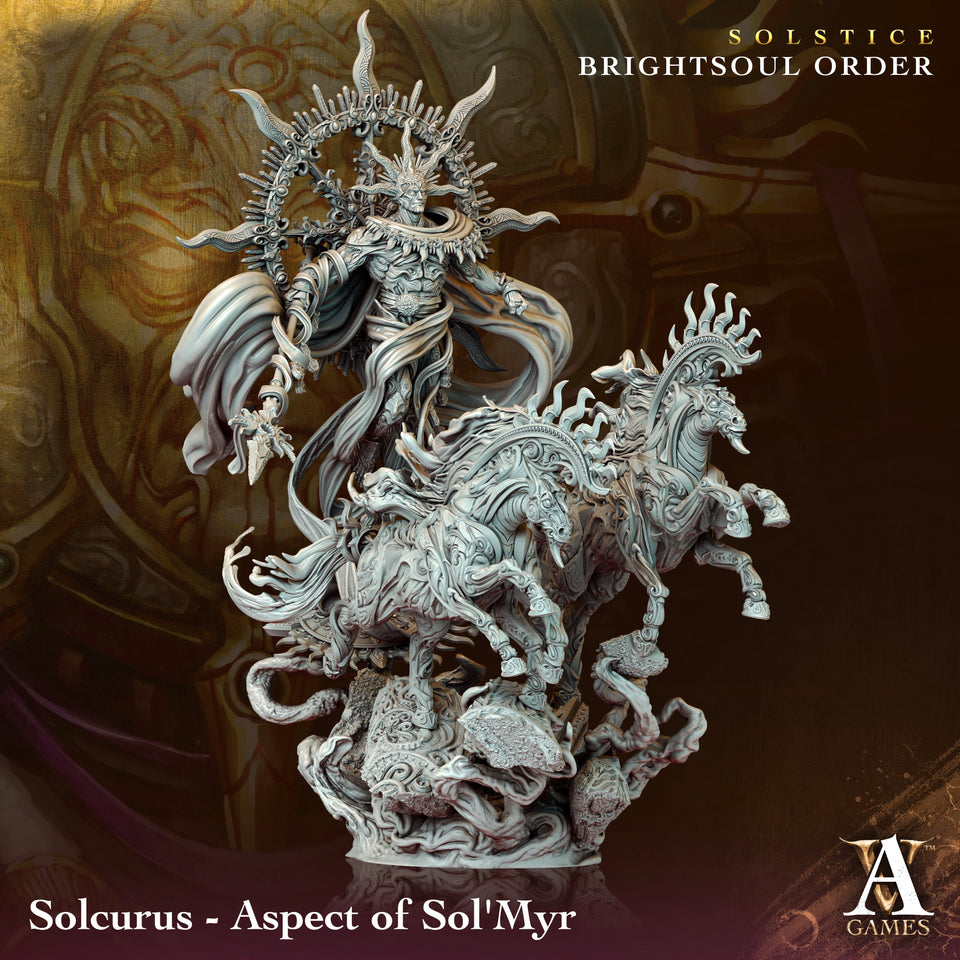 3D Printed Archvillain Games Solcurus Aspect of Sol Myr Solstice Ray of Sol Myr 28 32mm D&D